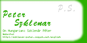 peter szklenar business card