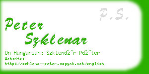 peter szklenar business card